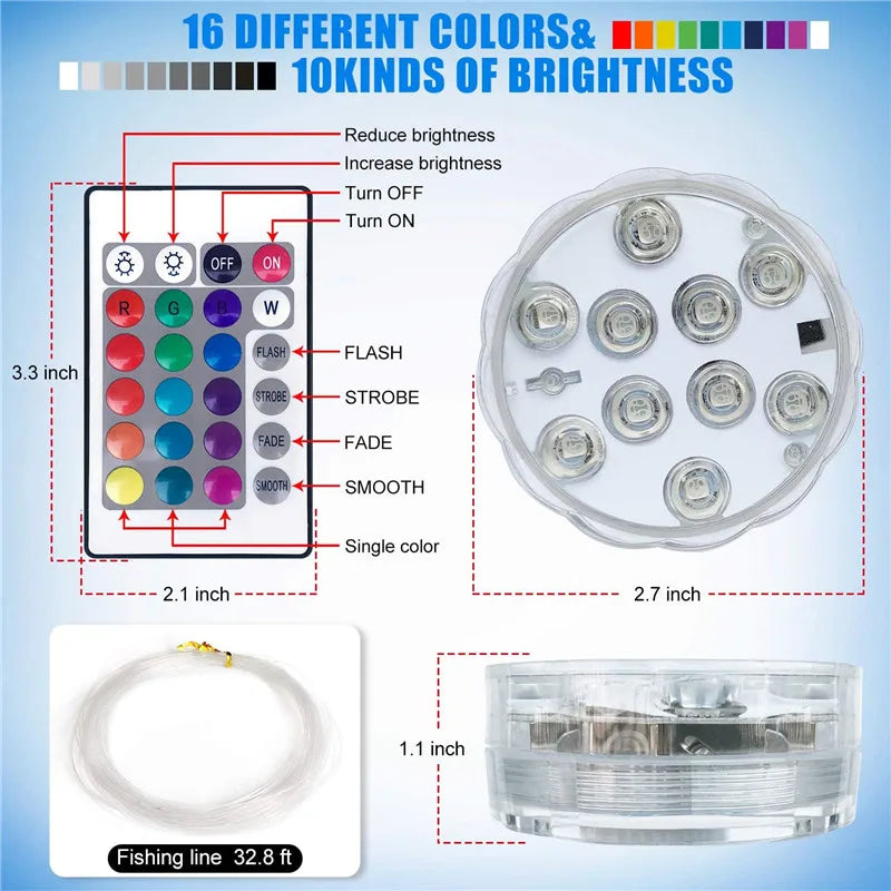 Swim In Color: Submersible LED Lights with RF Remote