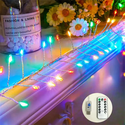 Glow Festive: Copper Wire LED Firecracker String